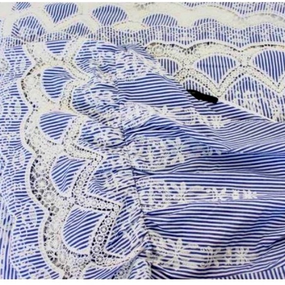 BCBGMaxAzria BCBG one shoulder embroidered striped midi dress $298 MSRP - Picture 5 of 10